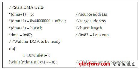 啟動DMA的C代碼示意