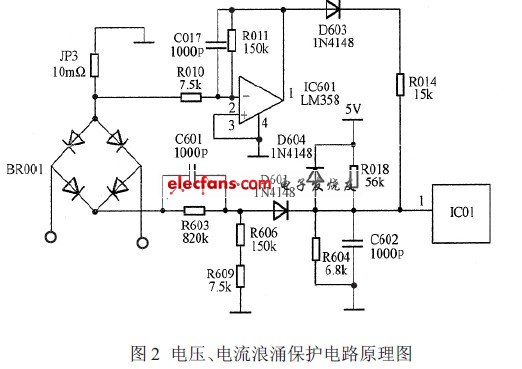 電壓、電流浪涌保護電路原理圖