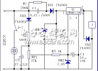 TWH8778組成的自動斷電過壓保護電路圖