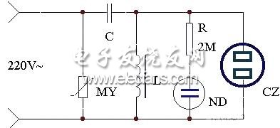 交流穩壓器過壓及防雷保護電路圖