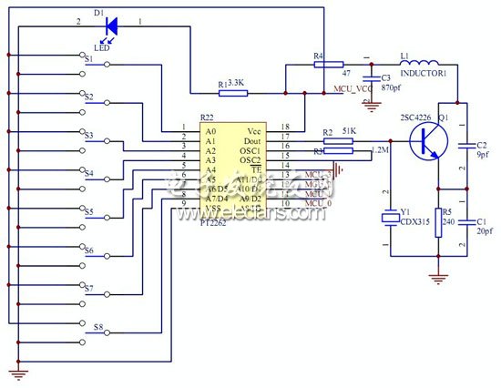 無線發(fā)射模塊電路圖