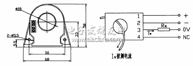 圖3-3 CHB100 外型和連接圖