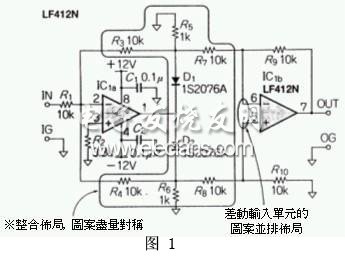 利用OP差動增幅器作全波整流的電路