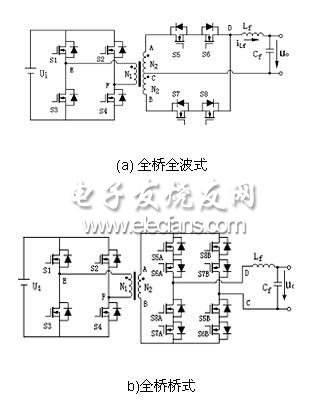 全橋全波式和全橋橋式逆變器電路