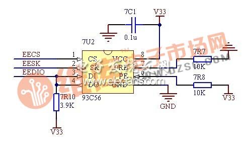 圖 2 EEPROM 電路設(shè)計(jì)原理圖