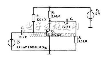 單級阻容耦合共射放大電路圖