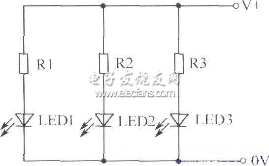 多只LED的驅(qū)動電路圖