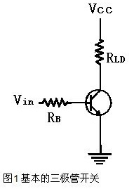 三極管電子開關的基本電路圖