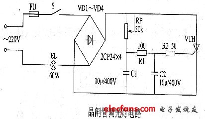 晶閘管調光燈電路