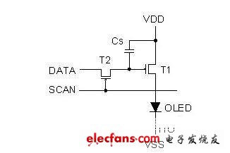 簡易的主動式矩陣 OLED 單一像素控制