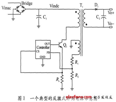 反激式開關電源示意圖