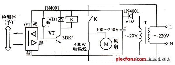 光電自動(dòng)控制烘手電路