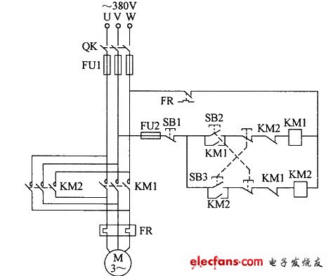 三相異步電動機的雙重互鎖控制電路