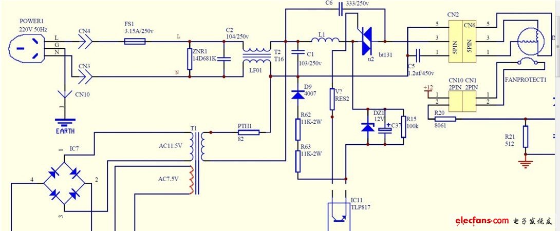 空氣調節器典型電路設計（截圖）之一