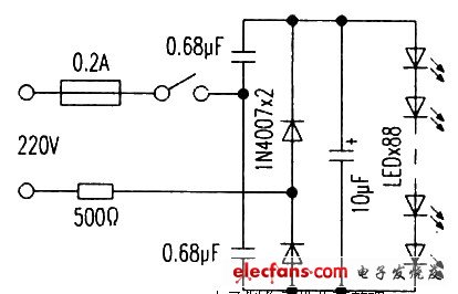 簡易LED臺燈電路