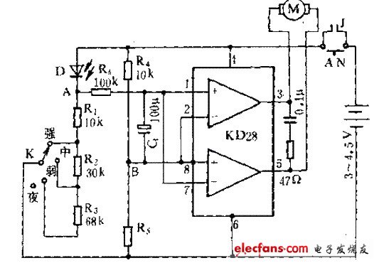 自動調光電子窗簾電路