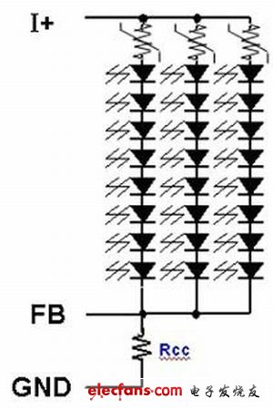 圖6：LED陣列分路保護方案