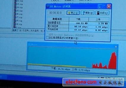 在廣州移動辦公室內測試的TD-LTE最高下載速率為60.18Mbps