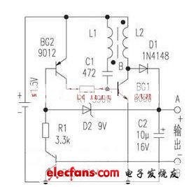 數字萬用表開關電源電路（1.5V升9V）