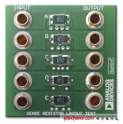 圖1. 檢測電阻布局測試PCB板。