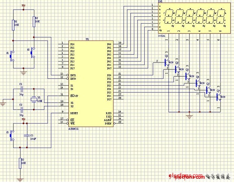 數字時鐘設計原理電路圖