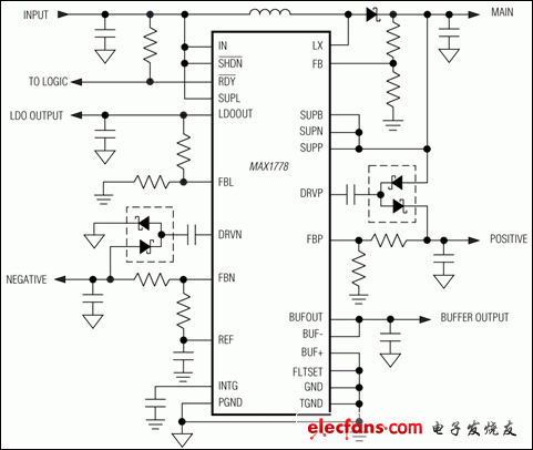 MAX1778，MAX1880，MAX1881，MAX1882，MAX1883，MAX1884，MAX1885：典型工作電路