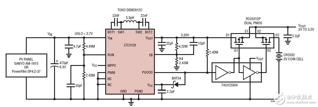 太陽能供電型轉(zhuǎn)換器可延長低功率3V主電池壽命Solar Powered Converter Extends Battery Life in Low Power 3V Primary Battery Applications