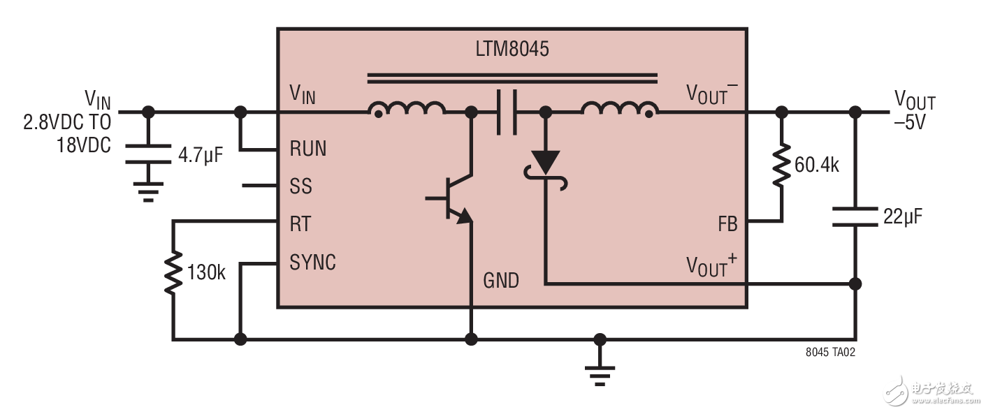 -5V Inverting Convener LTM8045 -5V 負輸出轉換器