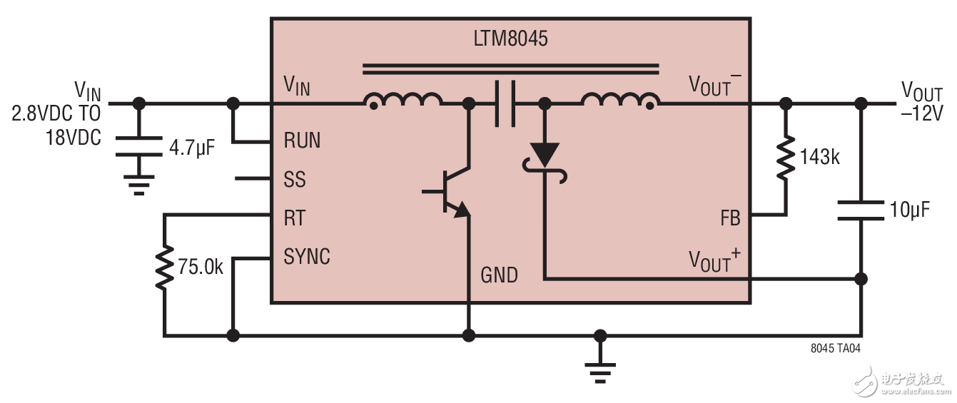 -12V Inverting Converter LTM8045 -12V 負輸出轉換器