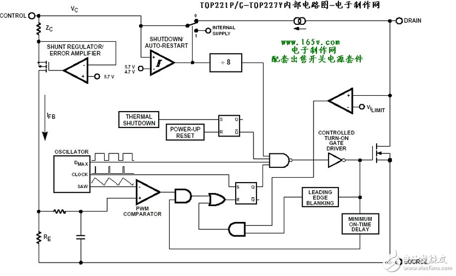 TOP227YN內部電路圖。