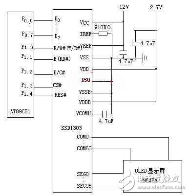 基于AT89C51控制的OLED顯示屏