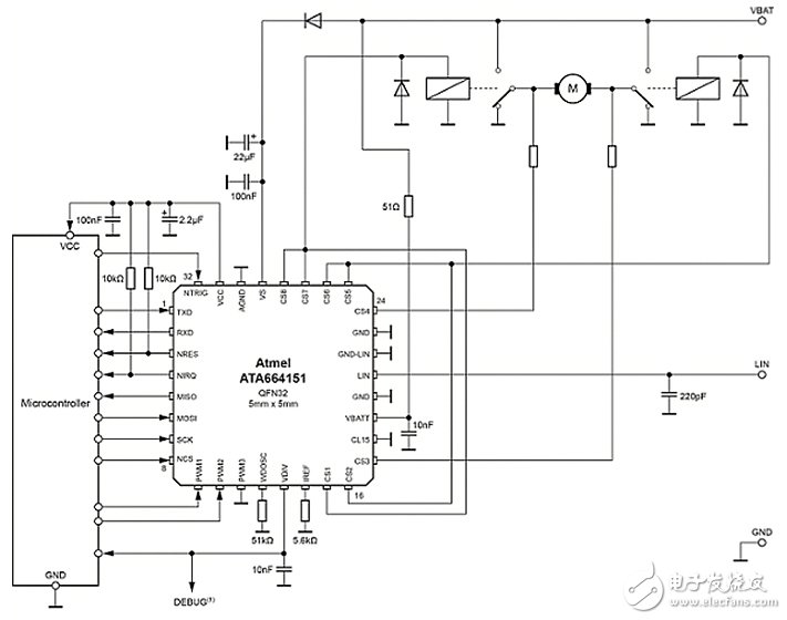 小型直流電動機的H橋控制