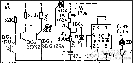 樓道路燈光電顯示電路設(shè)計圖