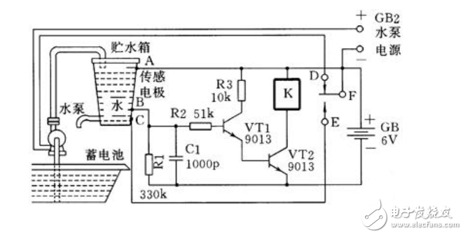 全自動化水塔供水電子電路設計圖