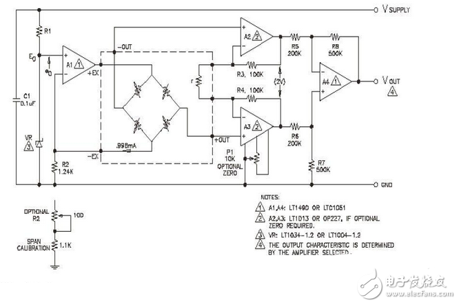 新型壓力傳感器信號調(diào)節(jié)電路設(shè)計(jì)圖