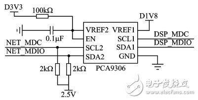 圖5 MDIO接口的電壓轉(zhuǎn)換電路