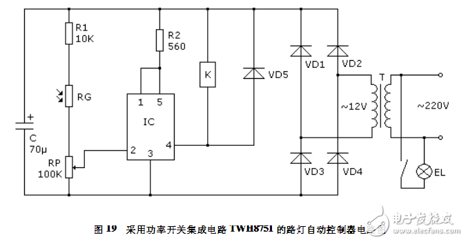 采用功率開關TWH875的路燈自動控制器電路設計