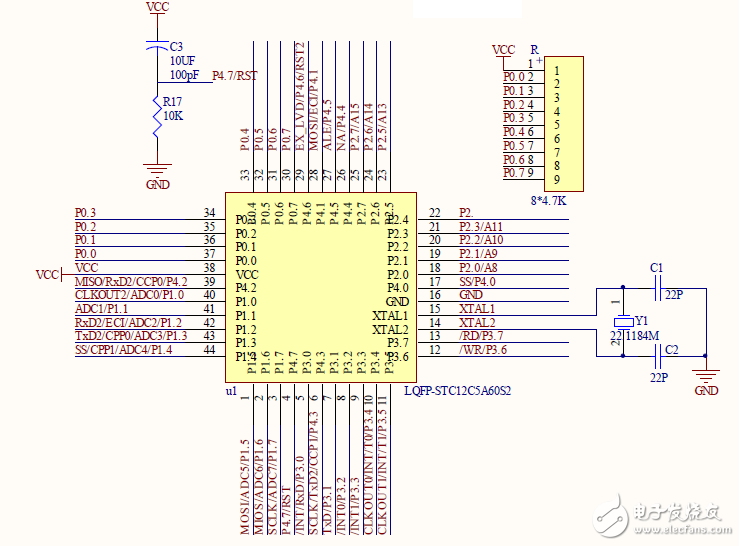 基于STC12C5A32S2單片機數控電源兼電子表電路模塊設計