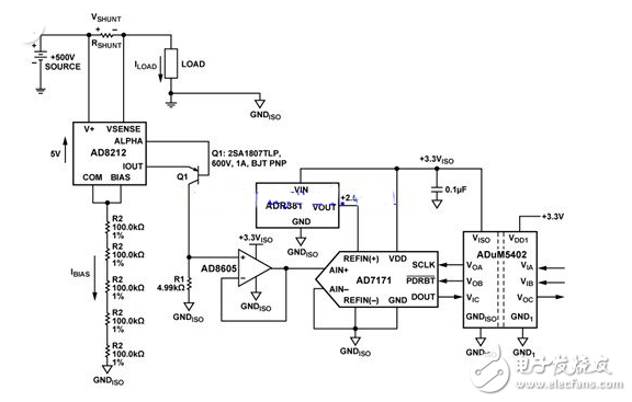 采用AD8212電流監控器電路模塊設計