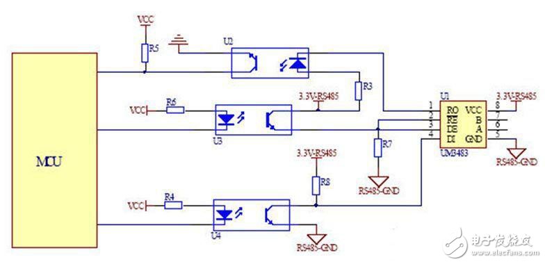 3.3V供電的RS485接口遠距離數(shù)據(jù)通信電路設(shè)計