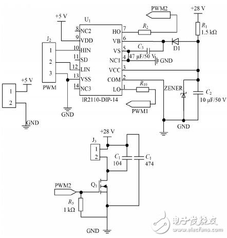 圖2 驅動電路和功率放大電路