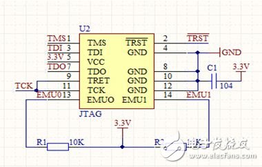 圖3 JTAG電路設計