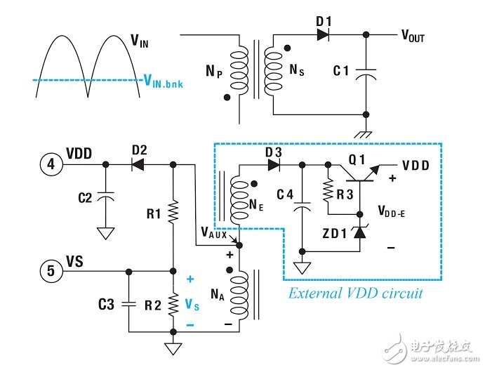 圖 3. 實現較寬輸出電壓范圍的 VS 電路