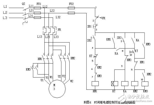 時間繼電器控制雙速電機