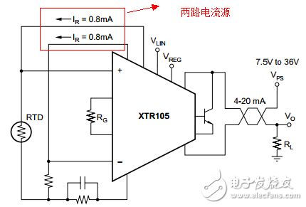  XTR105應(yīng)用電路圖