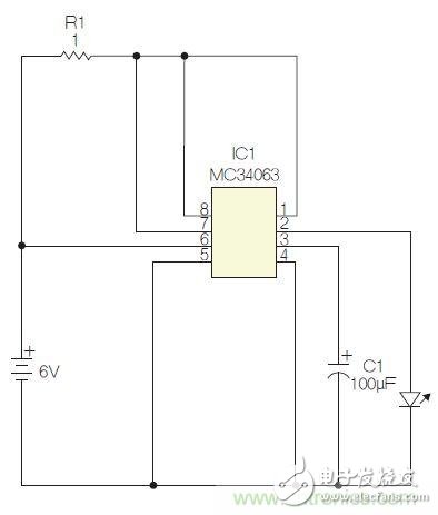 圖1：閃光燈標電路圖。