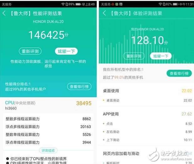 華為榮耀8青春版和榮耀v9跑分曝光，雷兔兔果不其然~