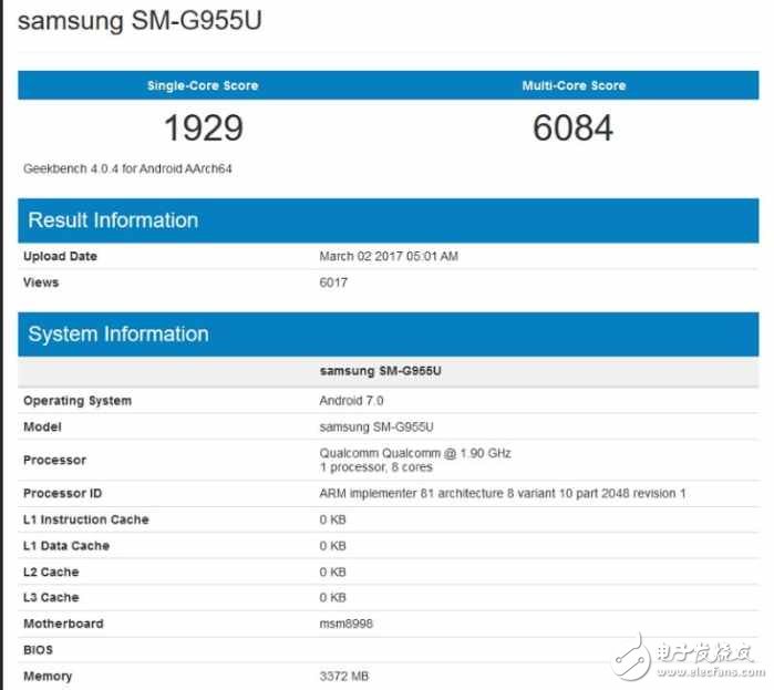 三星Galaxy S8跑分曝光，或許超越華為mate 9，成為新一代的安卓機皇