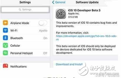 蘋果iOS10.3，APFS文件系統，16G版本的福星