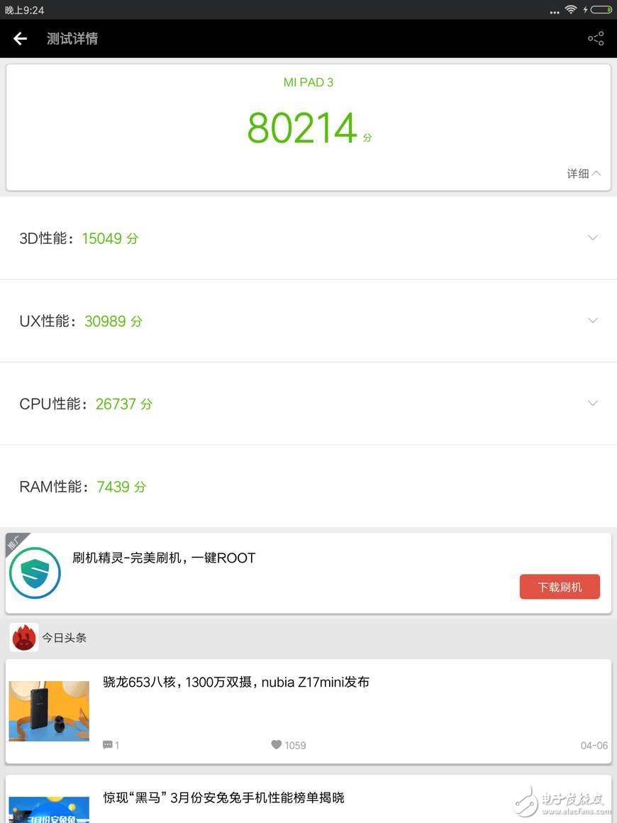小米平板3怎么樣？實測小米平板3跑分，性能不錯